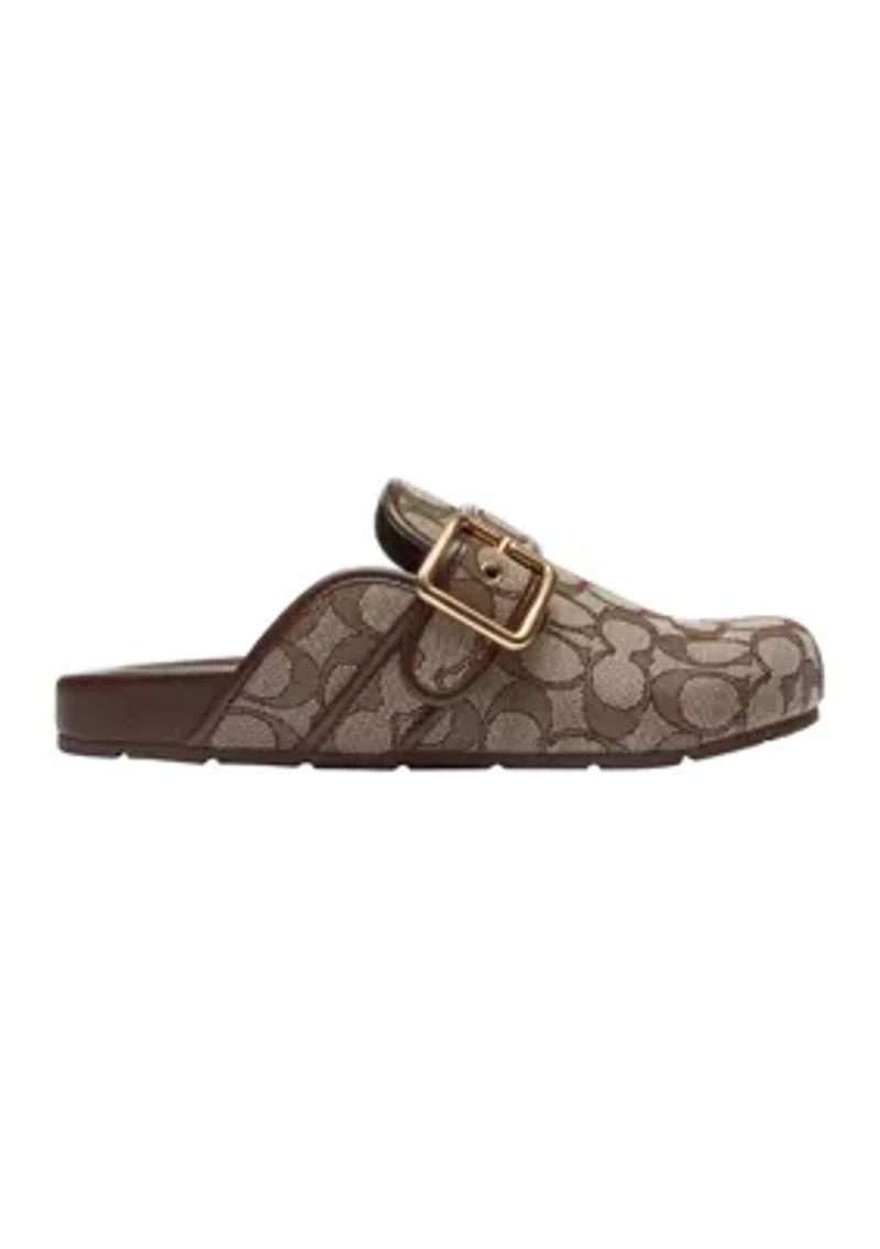Archival Signature Jacquard Buckle Clogs