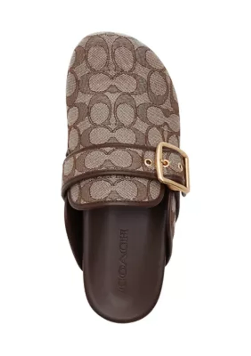 Archival Signature Jacquard Buckle Clogs
