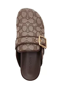 Archival Signature Jacquard Buckle Clogs