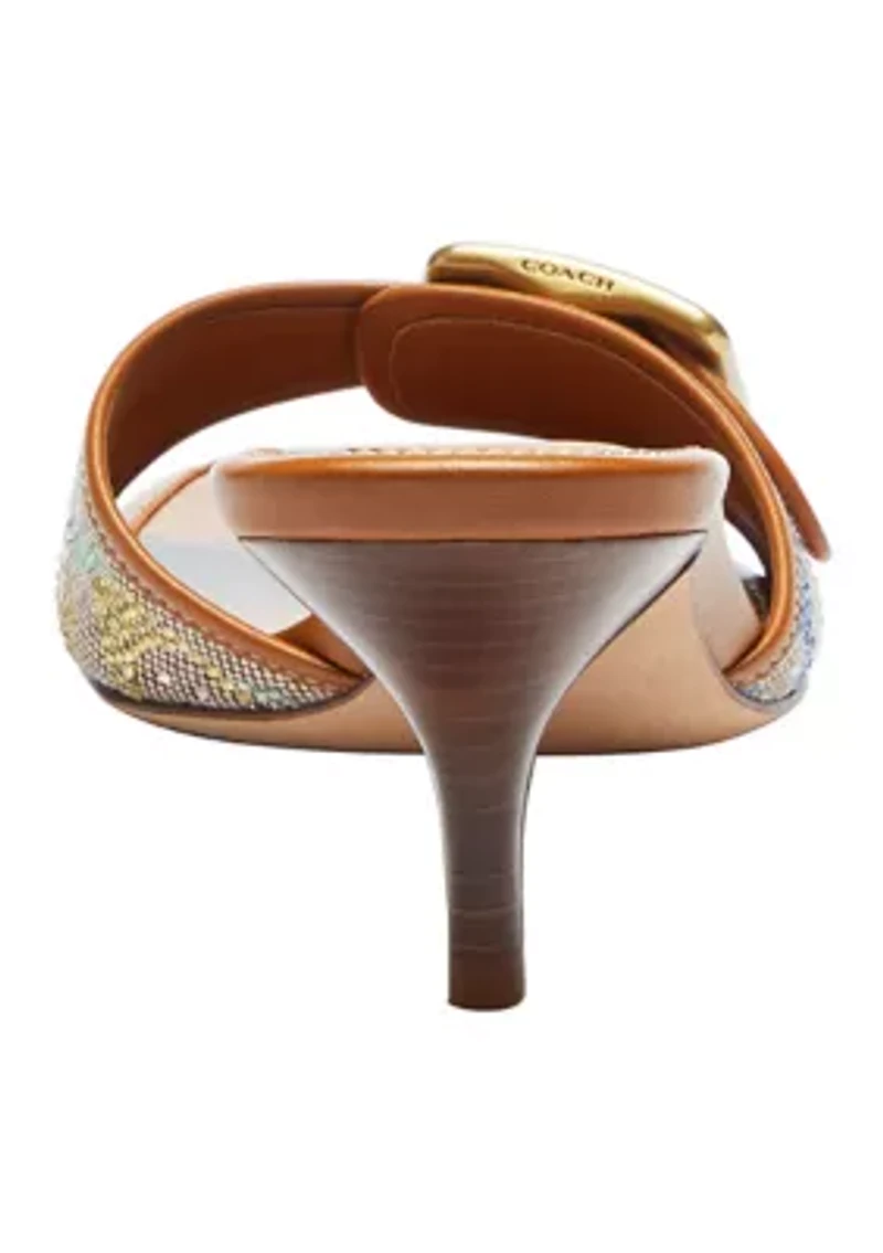 Margot Crystal Signature Jacquard Sandals