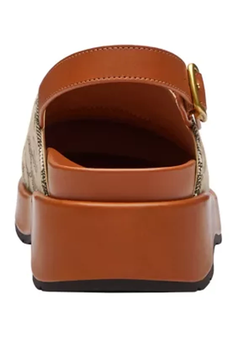 Sculpted C Platform Signature Textile Jacquard Clogs