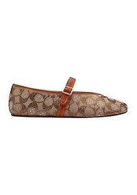 Crystal Signature Jacquard Mary Jane Flats