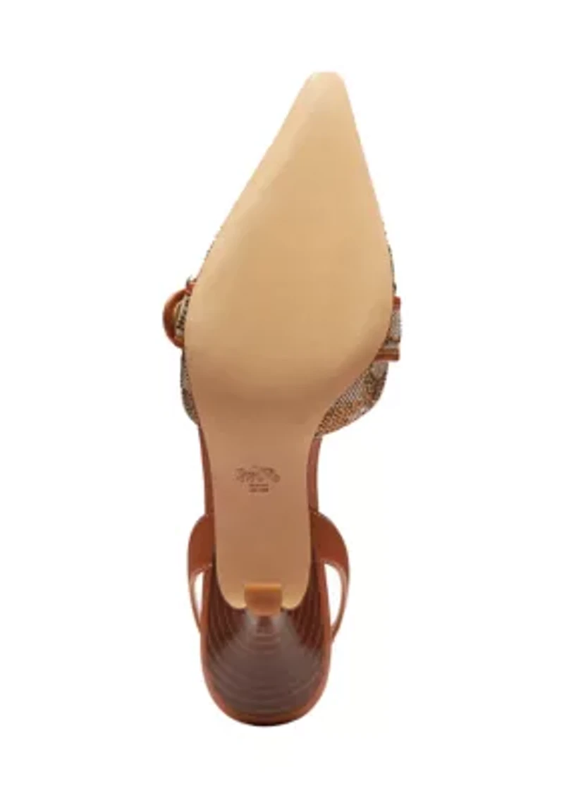 Margot Crystal Signature Jacquard Slingbacks