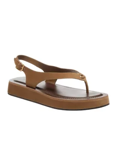 Sculpted C Platform Thong Sandals