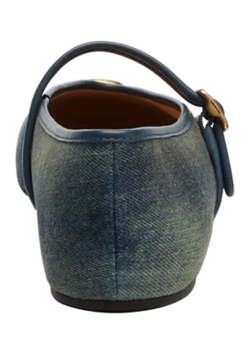 Sculpted C Soft Denim Mary Jane Flats