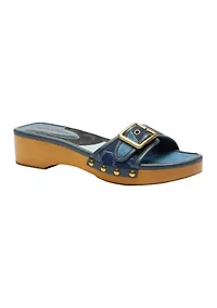 Margot Wooden Signature Jacquard Sandals