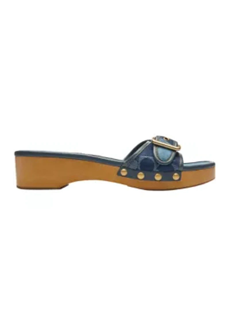 Margot Wooden Signature Jacquard Sandals