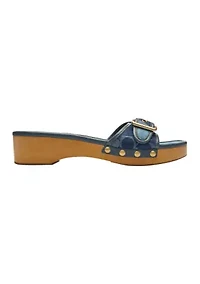 Margot Wooden Signature Jacquard Sandals