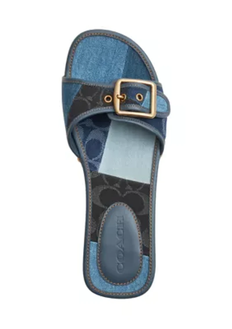 Margot Wooden Signature Jacquard Sandals