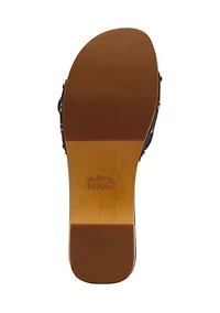 Margot Wooden Signature Jacquard Sandals