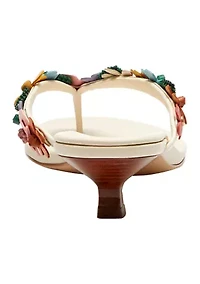 Tea Rose Kitten Heel Thong Sandals