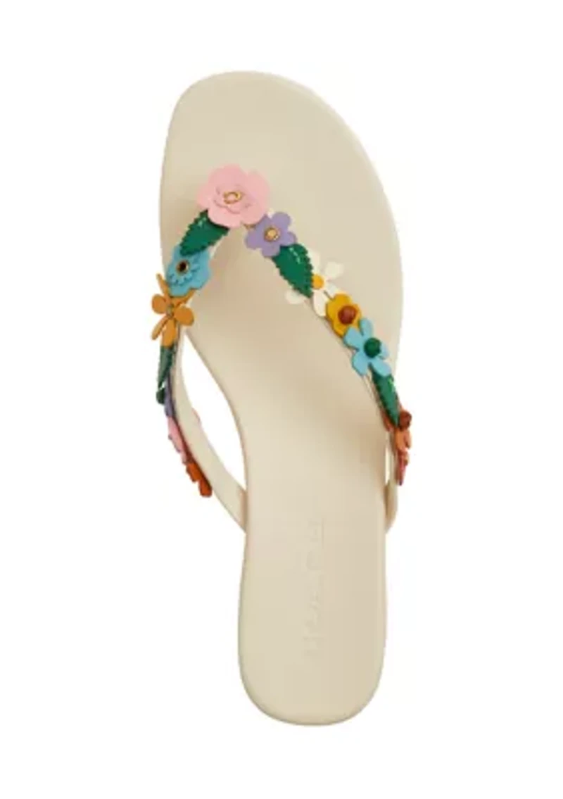 Tea Rose Kitten Heel Thong Sandals