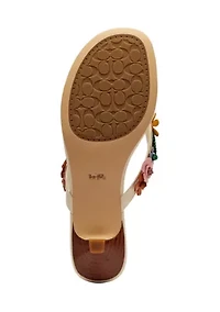Tea Rose Kitten Heel Thong Sandals