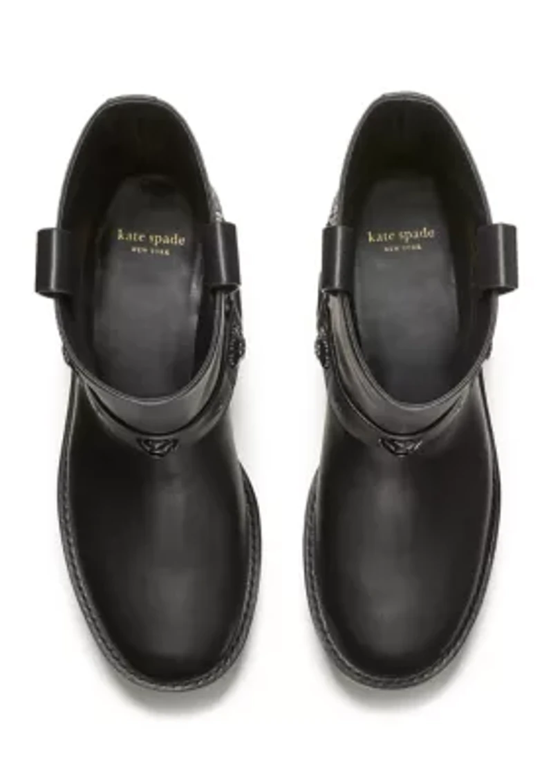 Flower Stud Moto Boots