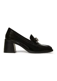 Deco Bow Heeled Loafers