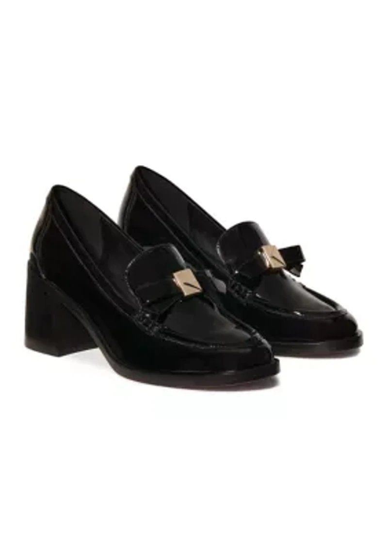 Deco Bow Heeled Loafers