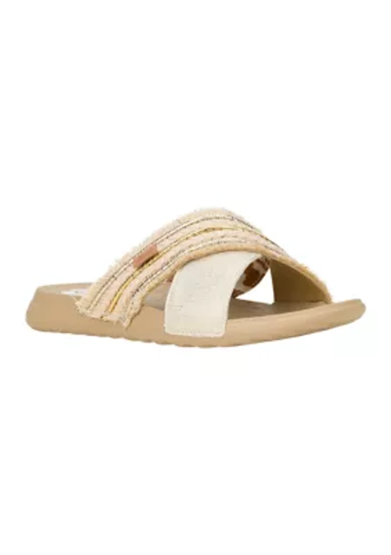 Christi Slide Novelty Fringe Flip Flop Thong Sandals