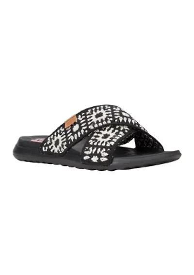 Christi Slide Cottage Crochet Flats