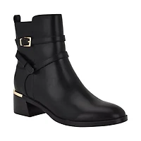 Jasen Block Heel Almond Toe Dress Booties
