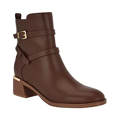 Jasen Block Heel Almond Toe Dress Booties