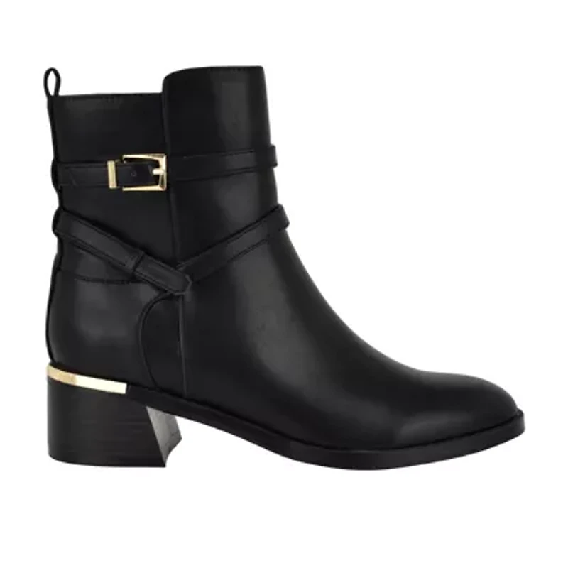 Jasen Block Heel Almond Toe Dress Booties