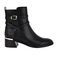 Jasen Block Heel Almond Toe Dress Booties