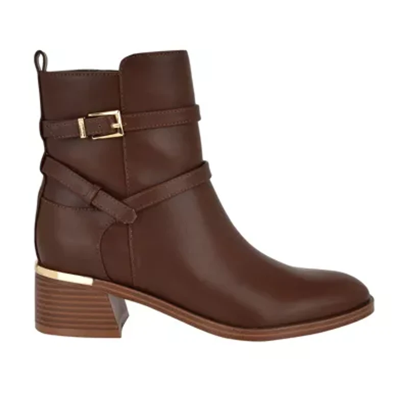 Jasen Block Heel Almond Toe Dress Booties