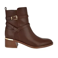 Jasen Block Heel Almond Toe Dress Booties