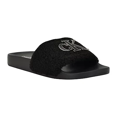Ahva Square Toe Slip-on Flat Slides