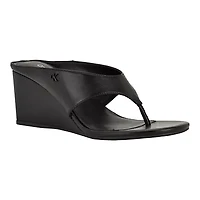 Marchela Round Toe Slip-on Wedge Sandals