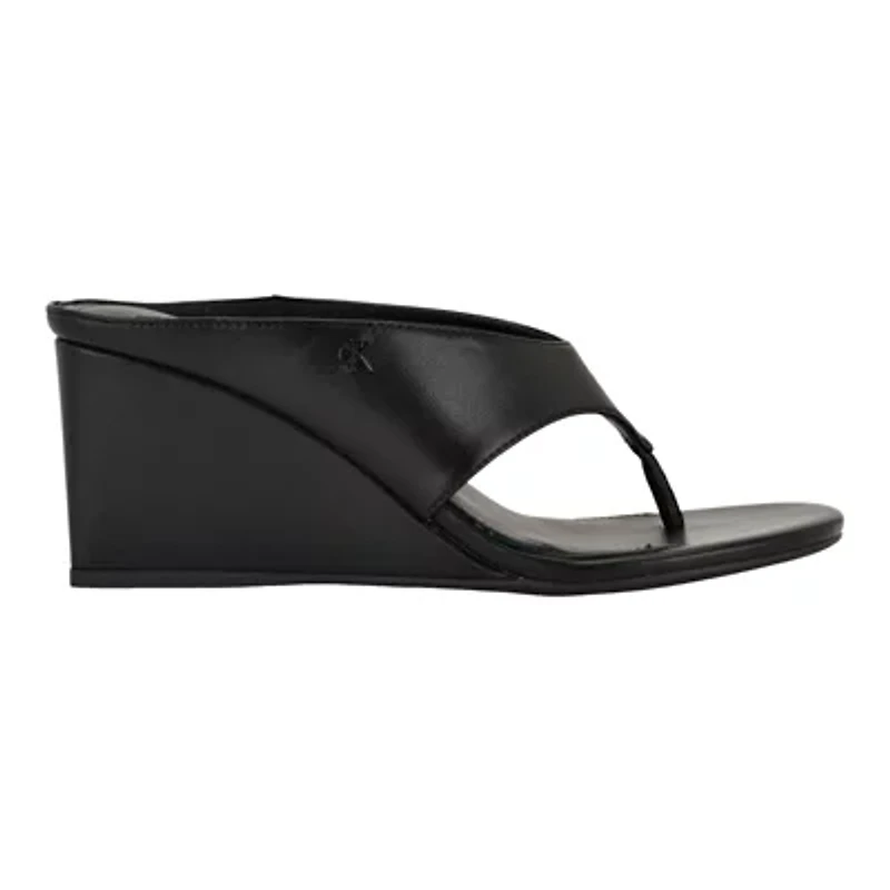 Marchela Round Toe Slip-on Wedge Sandals