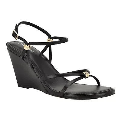 Deliney Round Toe Wedge Dress Sandals