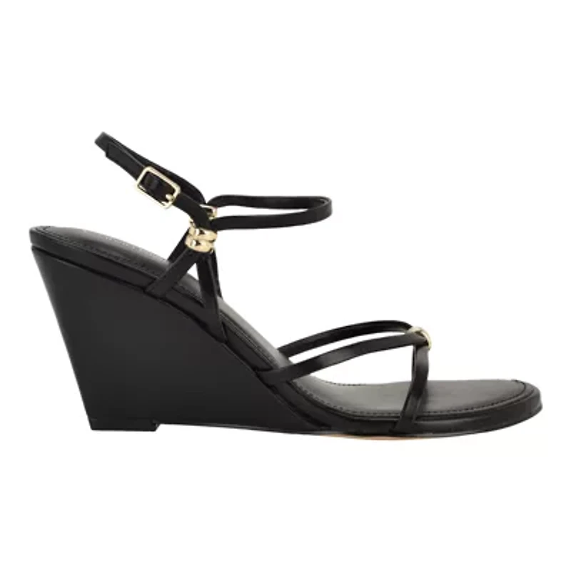 Deliney Round Toe Wedge Dress Sandals