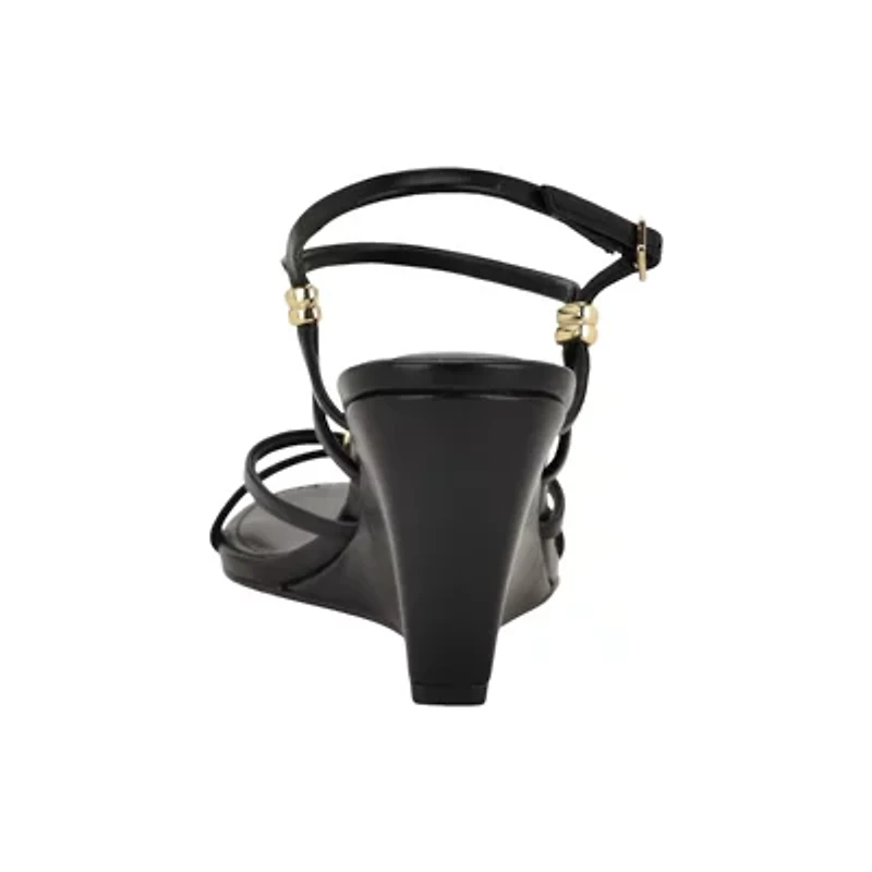 Deliney Round Toe Wedge Dress Sandals