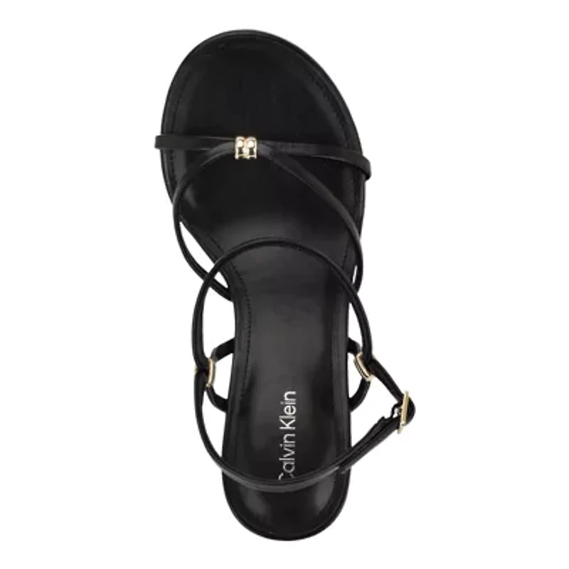 Deliney Round Toe Wedge Dress Sandals