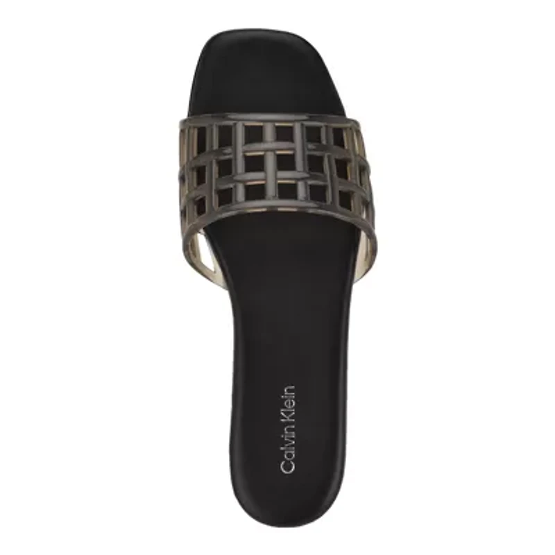 Yelena Square Toe Slip-on Flat Sandals