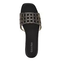 Yelena Square Toe Slip-on Flat Sandals