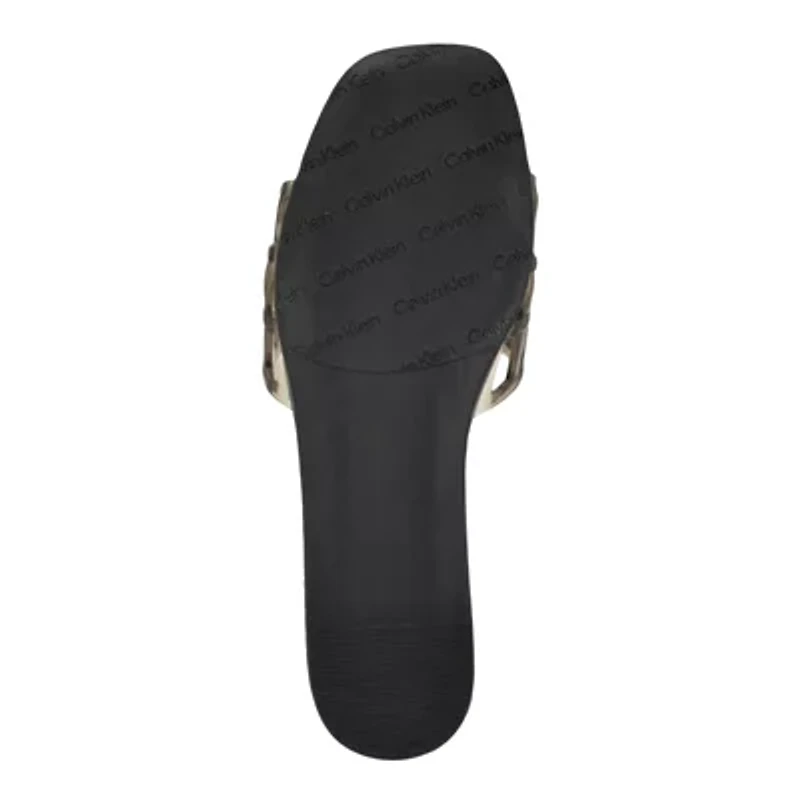 Yelena Square Toe Slip-on Flat Sandals