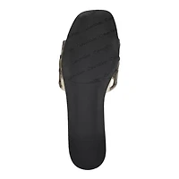Yelena Square Toe Slip-on Flat Sandals