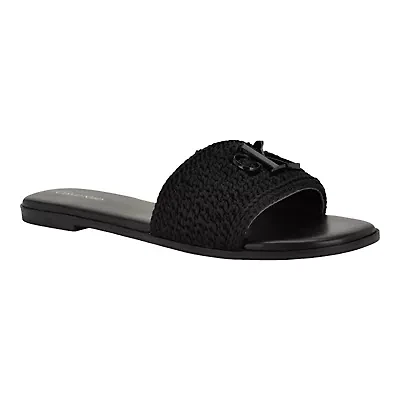 Kamine Square Toe Slip-on Flat Sandals
