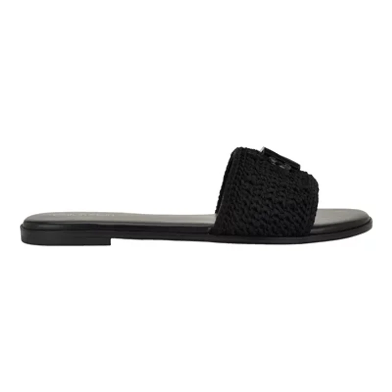 Kamine Square Toe Slip-on Flat Sandals