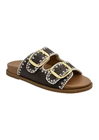 Cassie Whipstitch Footbed Sandals