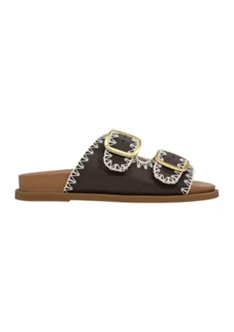 Cassie Whipstitch Footbed Sandals