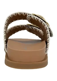 Cassie Whipstitch Footbed Sandals