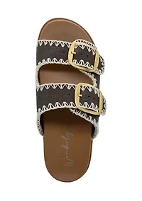 Cassie Whipstitch Footbed Sandals
