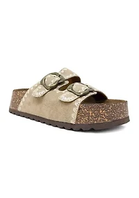 Keya Stitch Buckle Footbed Sandals