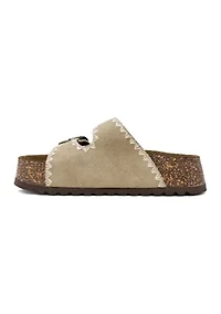 Keya Stitch Buckle Footbed Sandals