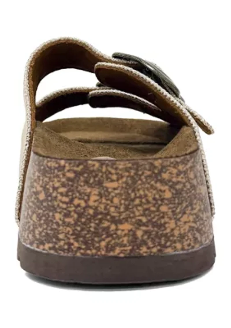 Keya Stitch Buckle Footbed Sandals