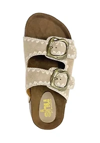 Keya Stitch Buckle Footbed Sandals