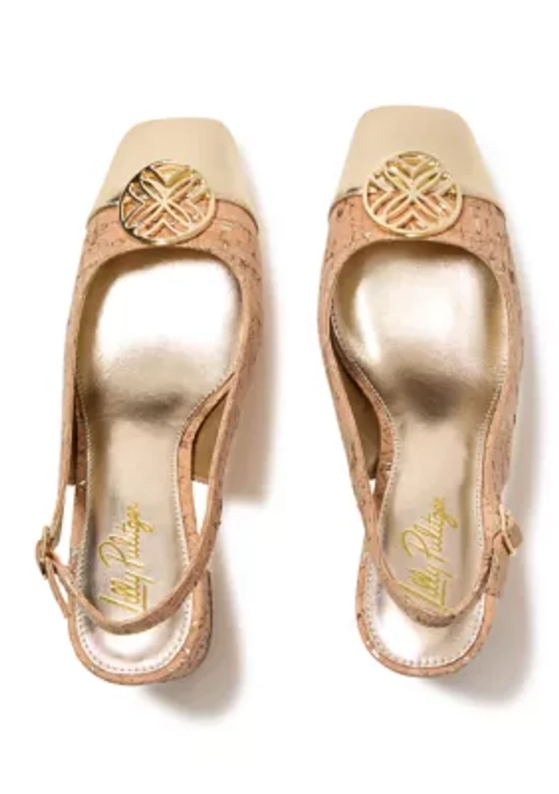 Mari Cork Slingbacks